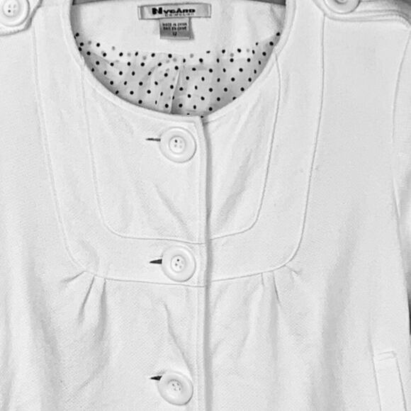 Nygard Collection Vintage Style Off White Linen A-Line Swing Jacket - Size 12 - Picture 3 of 8